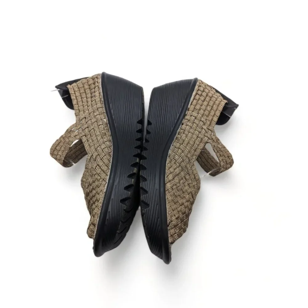 Bernie Mev. Lulia Bronze Beige Women's Handwoven Casual Wedge Shoes sz 41 US 10M